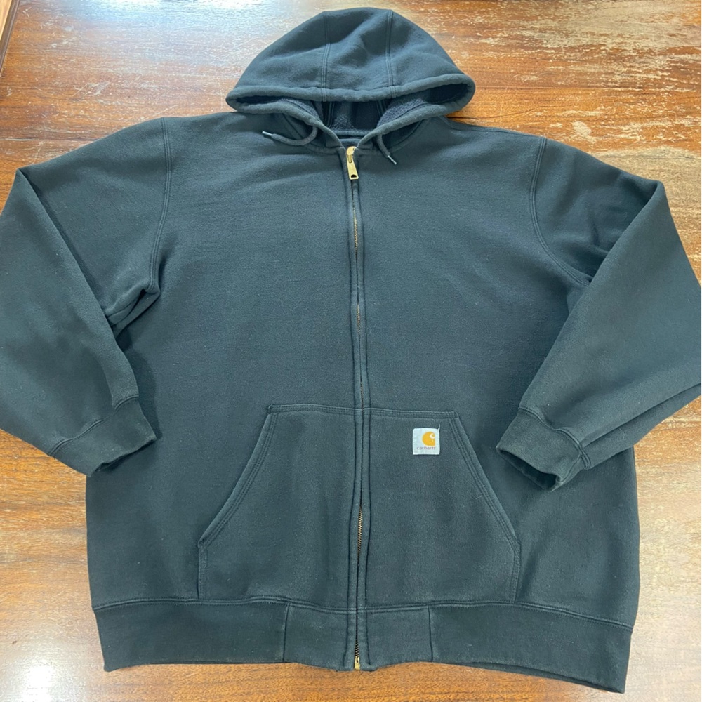 Carhartt Dark Gray Zip-Up Sweatshirt Hoodie Hooded XLarge XL Men’s